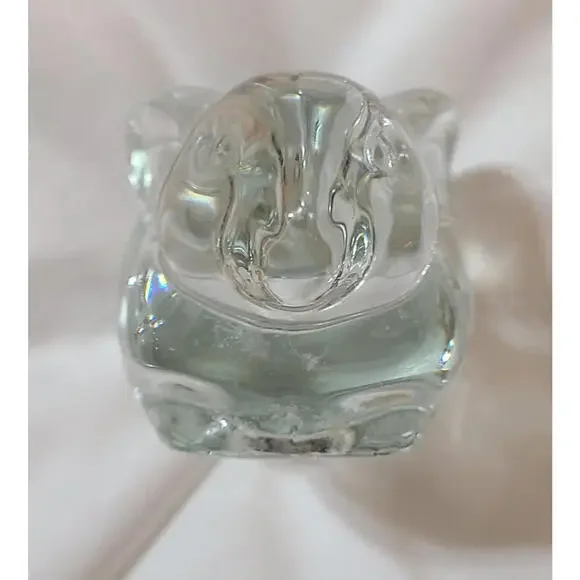 2pk Glass Bunny Rabbit Votive Candle Holder Paperweight Animals Clear - Picture 7 of 8